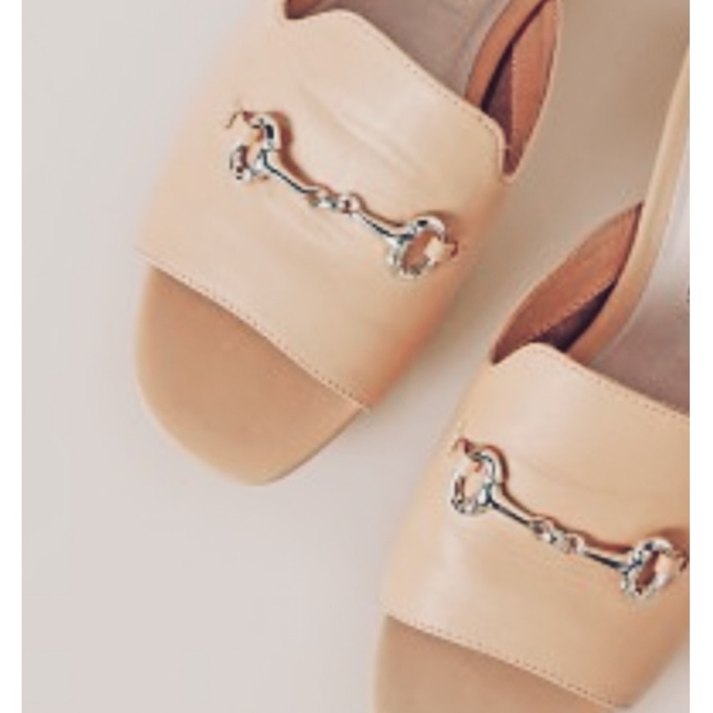 Jeffery Campbell Leather Buckle Peep Toe Loafers